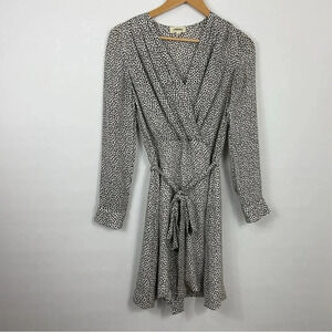 L’Agence Diego Heart Print Faux‎ Wrap Silk Dress Size 4